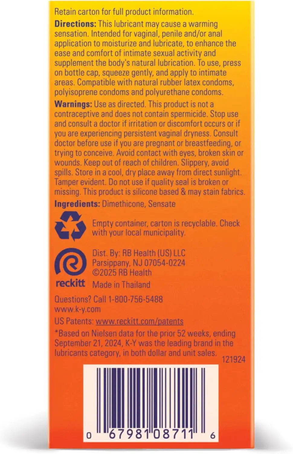 K-Y Warming Liquid Personal Lubricant, Sensorial Lube for Sex, 2.5 FL OZ