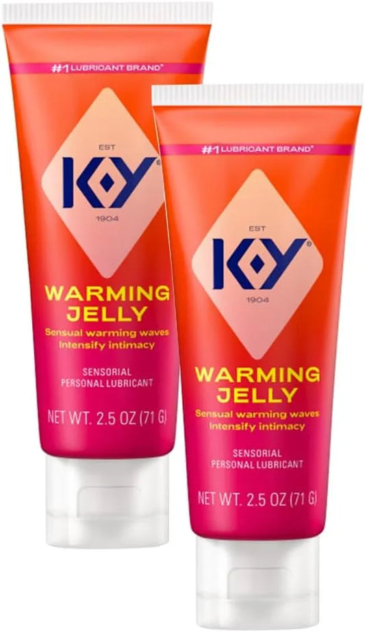 K-Y Warming Jelly Glycerin Based Formula 2.5 Fl Oz. Sensorial Personal Lubricant for Men, Women and Couples & Safe to Use with Latex Condoms (2 Pack)