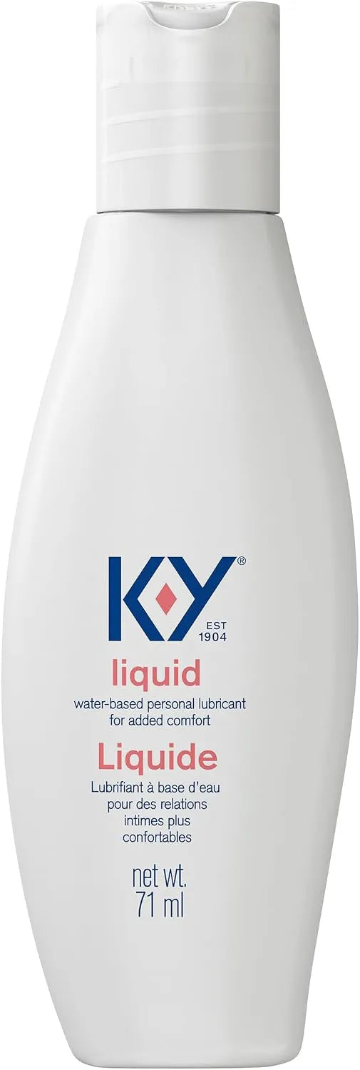 K-Y Water Based Lube Liquid 2.4 fl oz Adult Toy Friendly Personal Lubricant for Couples, Men, Women, Massage Pleasure Enhancer, Vaginal Moisturizer, pH Balanced, Paraben Free, Latex Condom Compatible