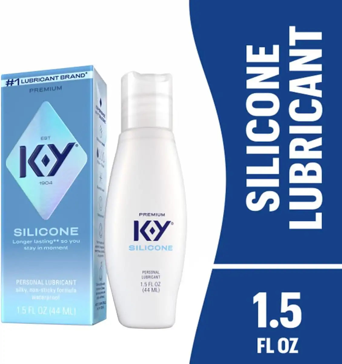 K-Y True Feel Long Lasting Silky Silicone-Based - 1.5 fl oz (2 Pack)