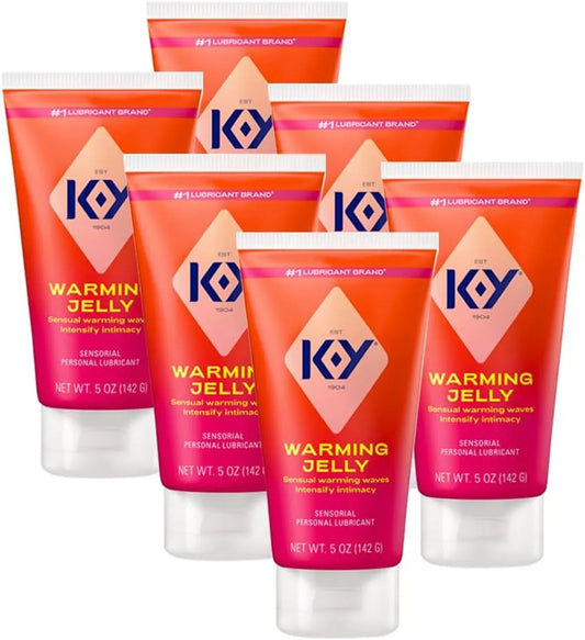 K-Y Warming Jelly Glycerin Based Formula 5 Fl Oz. Sensorial Personal Lubricant for Men, Women and Couples & Safe to Use with Latex Condoms (6-Pack)