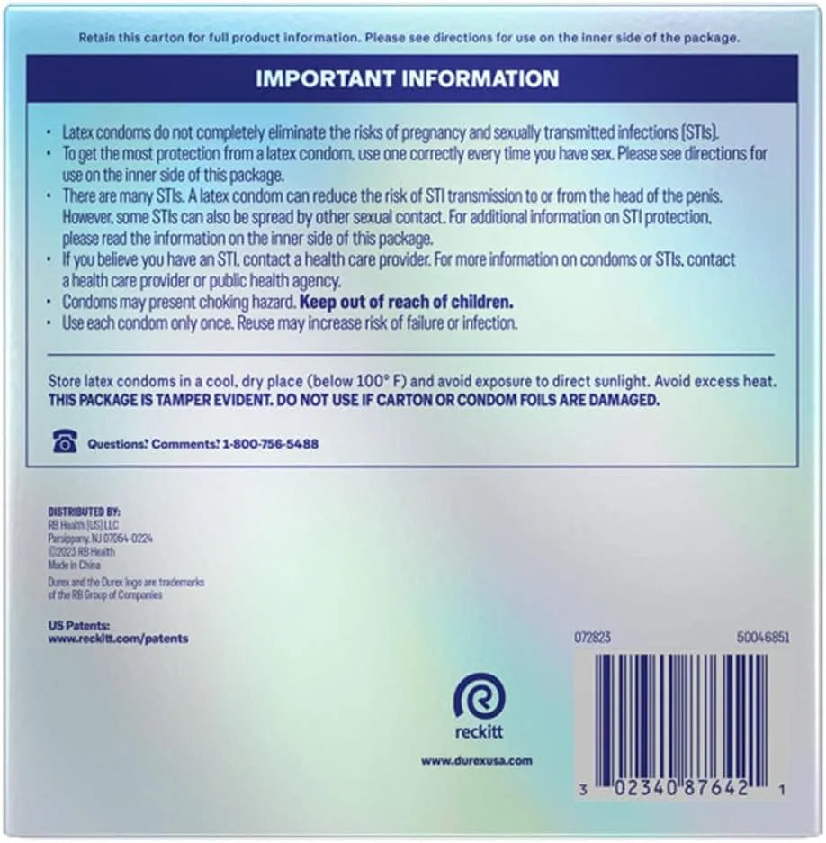 Durex Air Condoms, Extra Thin, Transparent Natural Rubber Latex Condoms for Men, Regular Fit, 24 Count