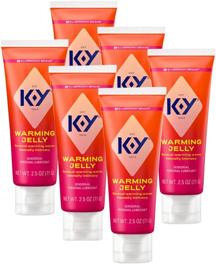 K-Y Warming Jelly Glycerin Based Formula 2.5 Fl Oz. Sensorial Personal Lubricant for Men, Women and Couples & Safe to Use with Latex Condoms (6 Pack)