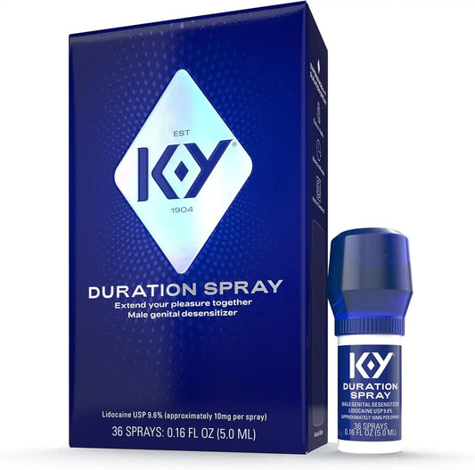 K-Y Duration Delay Spray, Numbing Lidocaine Climax Spray for Men, .16 FL OZ