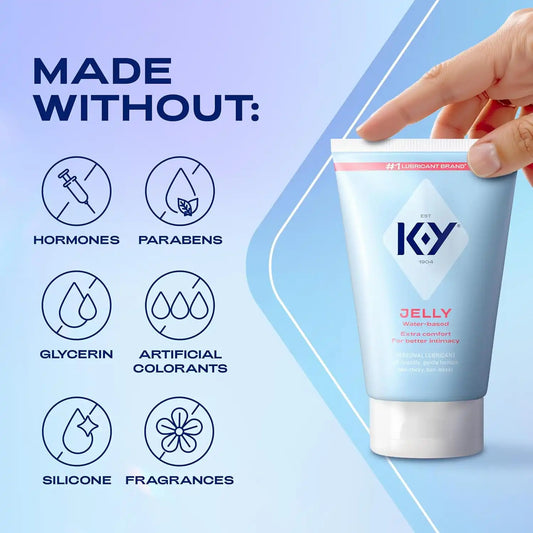 K-Y Jelly Personal Lubricant, Water-Based Formula | Body-Friendly | Safe with Latex Condoms | Safe for Anal Sex | Pack of 2