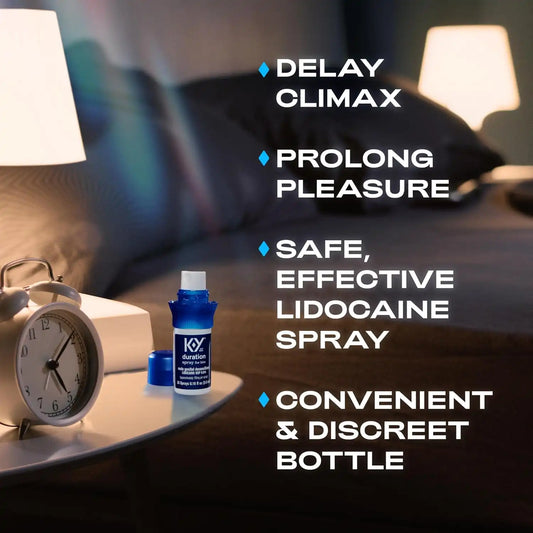 K-Y Duration Delay Spray, Numbing Lidocaine Climax Spray for Men, .16 FL OZ